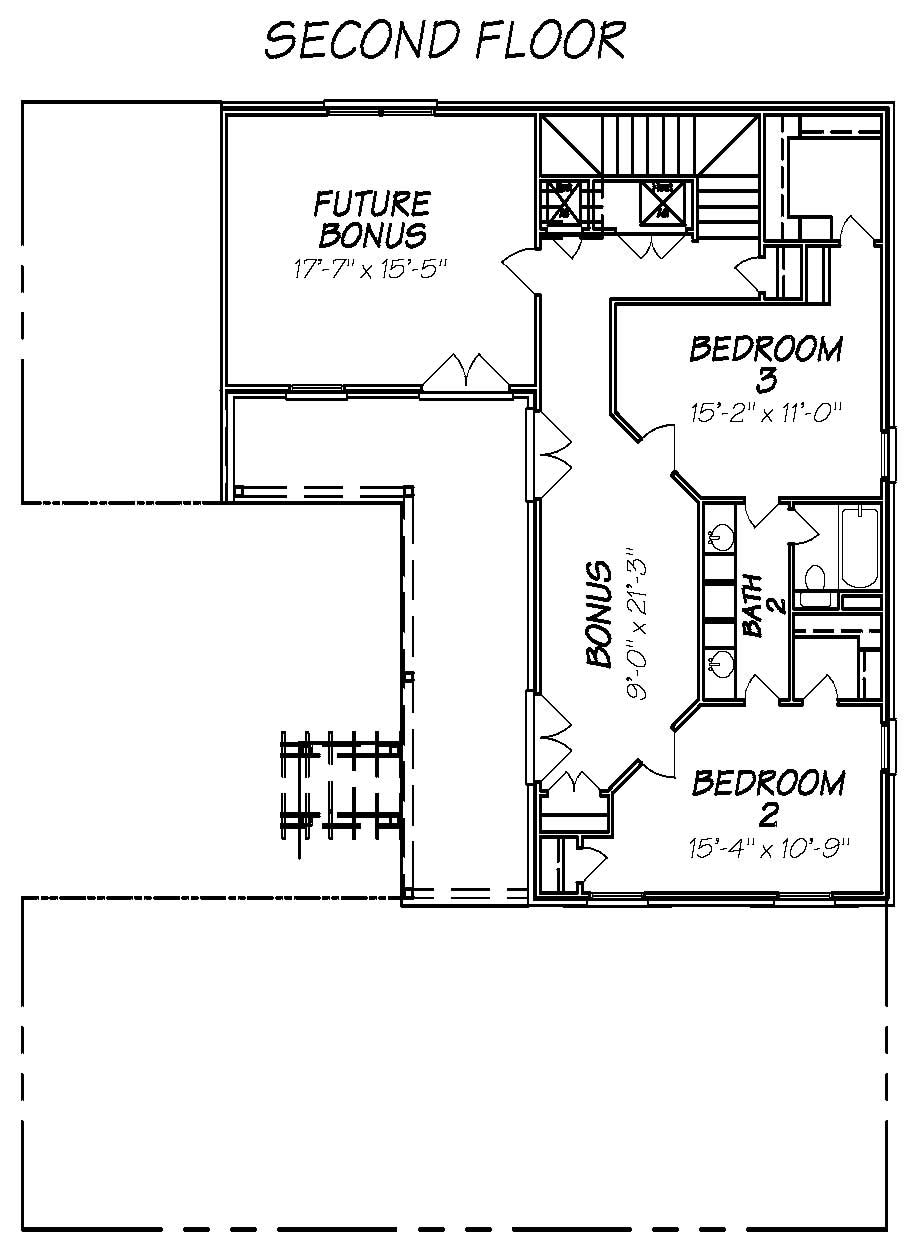 Floor Plan Second Story of Plan #140-1014