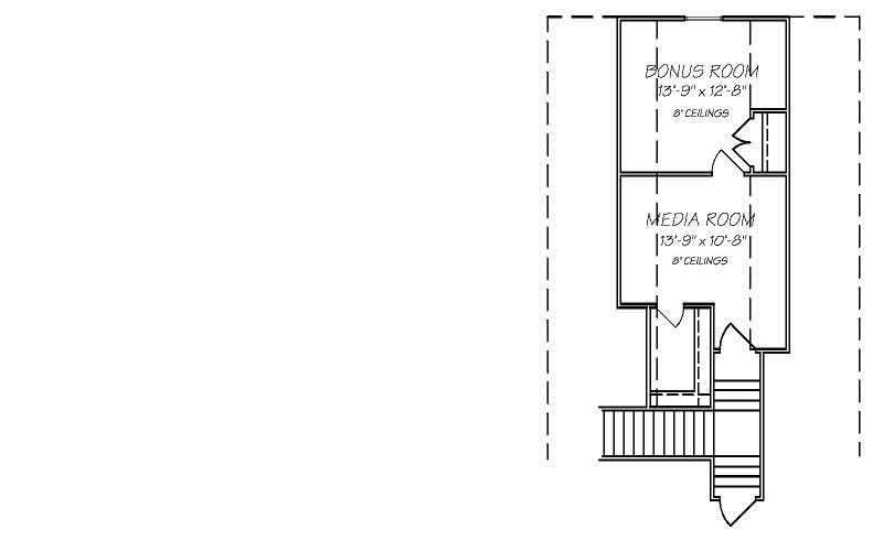 Floor Plan Second Story of Cape Cod Plan #140-1024