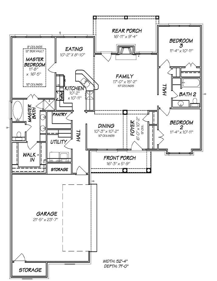 Floor Plan First Story of European Plan #140-1032