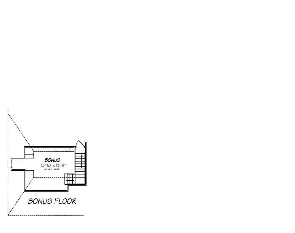 Floor Plan Second Story of Cape Cod Plan #140-1034