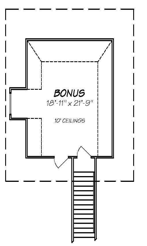 Floor Plan Bonus Room of European Plan #140-1040
