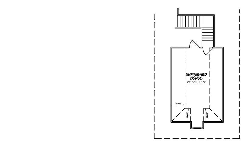 Floor Plan Bonus Room of European Plan #140-1048