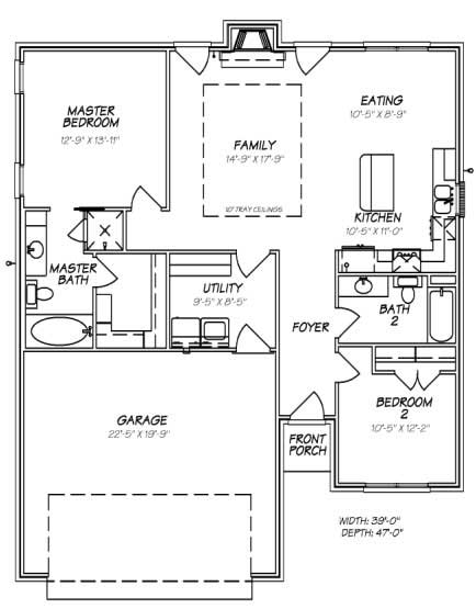 Floor Plan First Story of Transitional Plan #140-1059