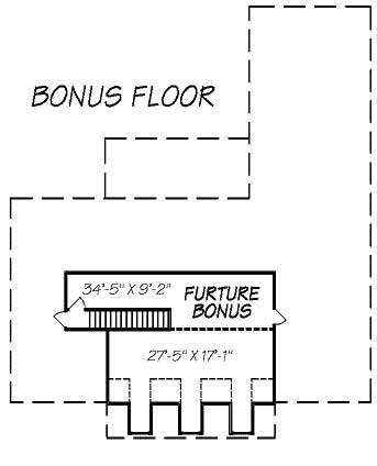 Floor Plan Bonus Room of Cape Cod Plan #140-1068