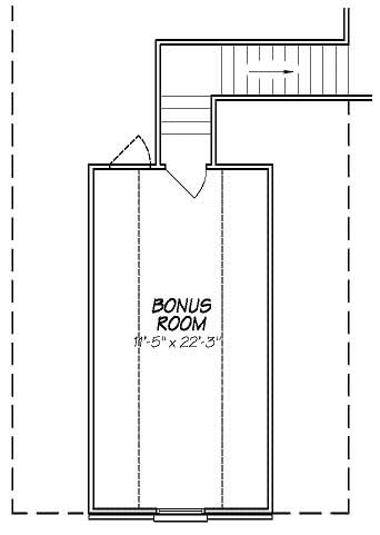 Floor Plan Bonus Room of European Plan #140-1075