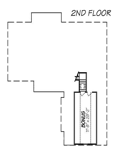 Floor Plan Second Story of European Plan #140-1077
