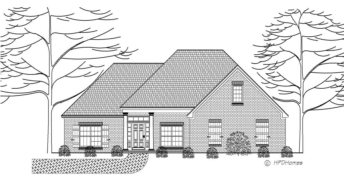 This is a black and white rendering of these French Homeplans.
