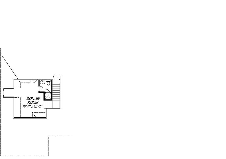 Floor Plan Bonus Room of European Plan #140-1081