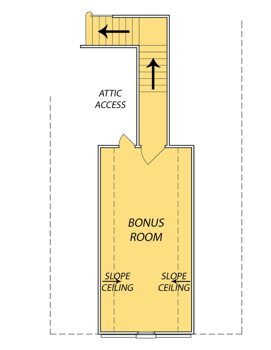 Floor Plan Bonus Room of European Plan #140-1090