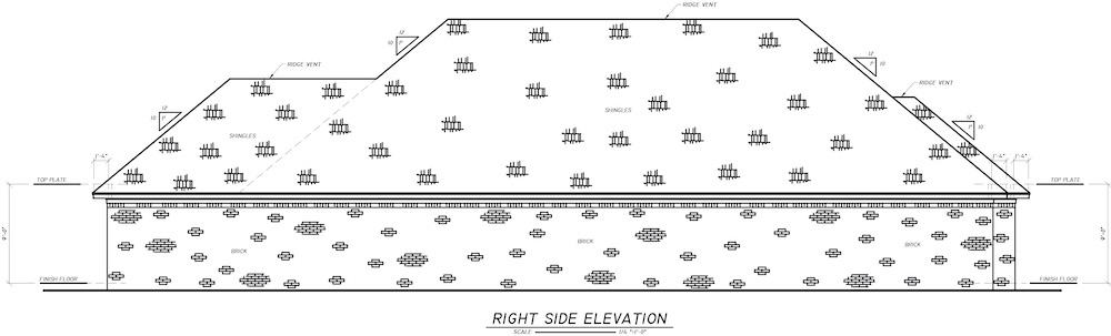 Home Plan Right Elevation of this 3-Bedroom,1868 Sq Ft Plan -140-1100