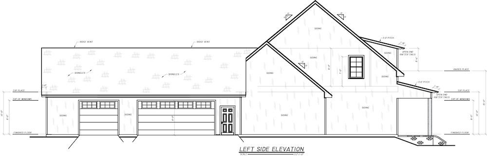 Home Plan Left Elevation of this 3-Bedroom,2672 Sq Ft Plan -140-1101