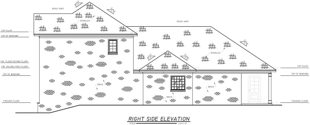 Home Plan Right Elevation of this 4-Bedroom,2402 Sq Ft Plan -140-1102