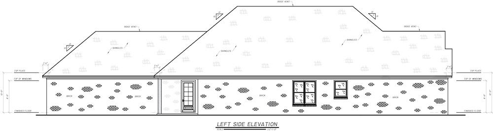 Home Plan Left Elevation of this 4-Bedroom,2604 Sq Ft Plan -140-1103