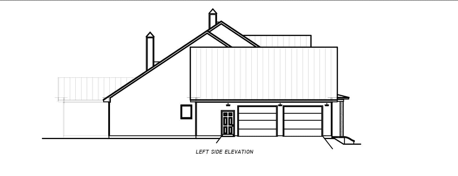 Home Plan Left Elevation of this 3-Bedroom,3013 Sq Ft Plan -140-1107