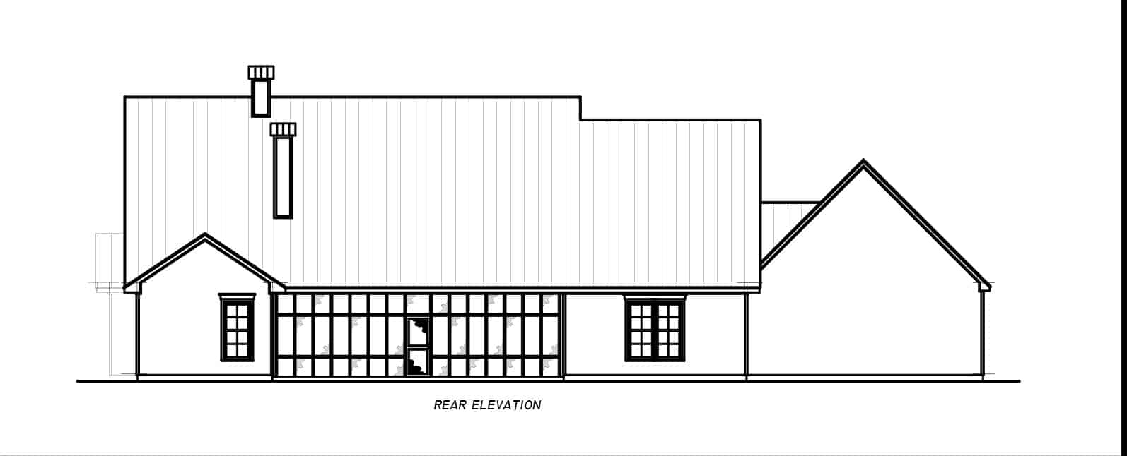 Home Plan Rear Elevation of this 3-Bedroom,3013 Sq Ft Plan -140-1107
