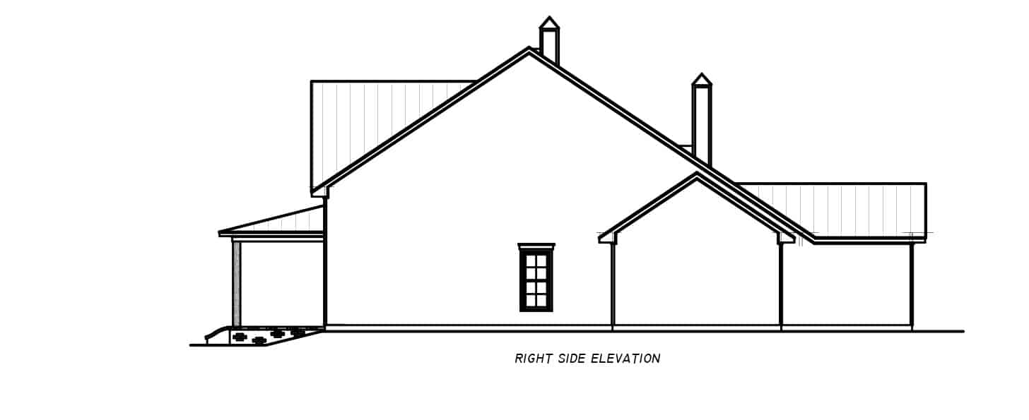 Home Plan Right Elevation of this 3-Bedroom,3013 Sq Ft Plan -140-1107