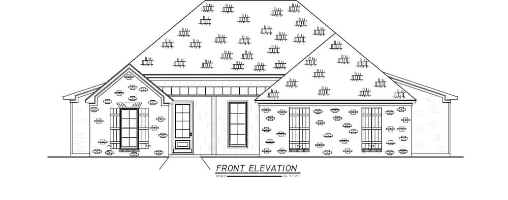Home Plan Front Elevation of this 3-Bedroom,1824 Sq Ft Plan -140-1110
