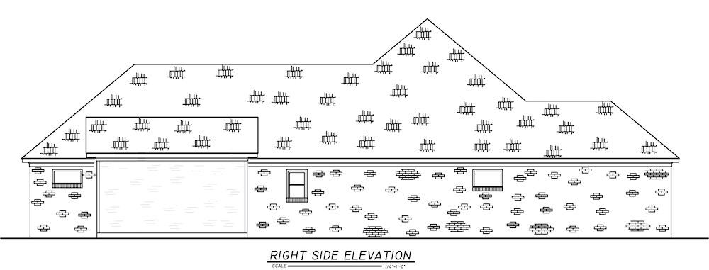 Home Plan Right Elevation of this 3-Bedroom,1824 Sq Ft Plan -140-1110