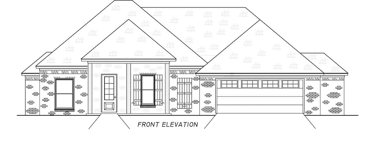 Home Plan Front Elevation of this 3-Bedroom,1946 Sq Ft Plan -140-1111