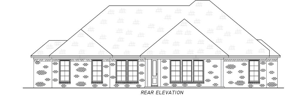 Home Plan Rear Elevation of this 3-Bedroom,1946 Sq Ft Plan -140-1111