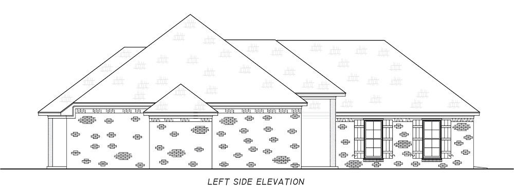 Home Plan Left Elevation of this 3-Bedroom,1946 Sq Ft Plan -140-1111