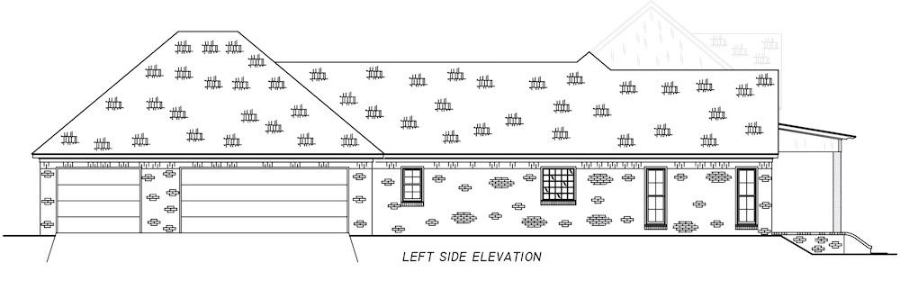 Home Plan Left Elevation of this 4-Bedroom,2513 Sq Ft Plan -140-1112