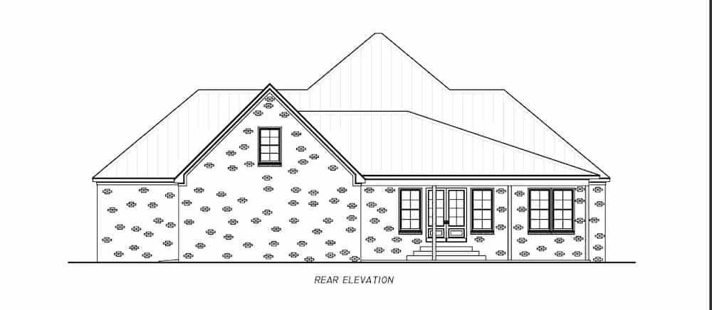 Home Plan Rear Elevation of this 3-Bedroom,2841 Sq Ft Plan -140-1113