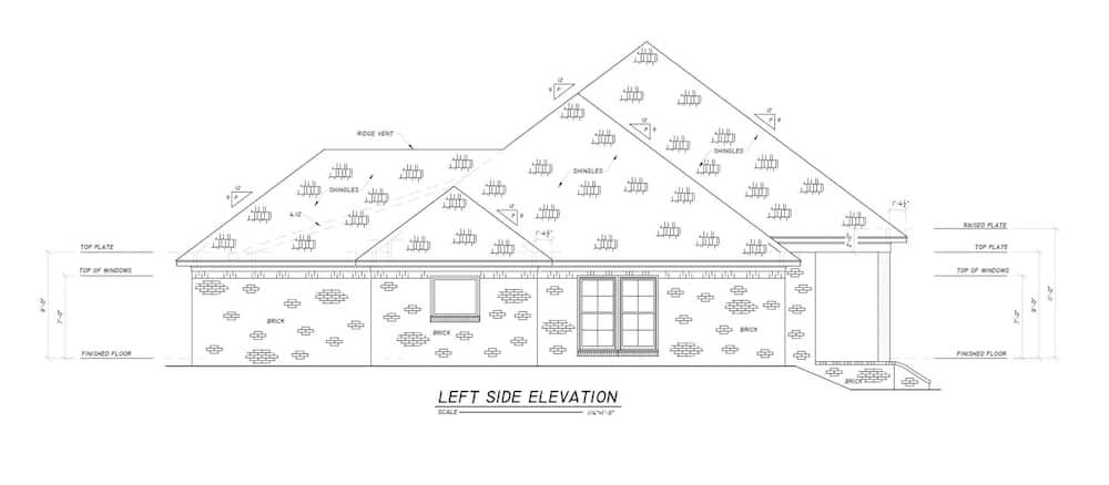 Home Plan Left Elevation of this 4-Bedroom,2694 Sq Ft Plan -140-1114