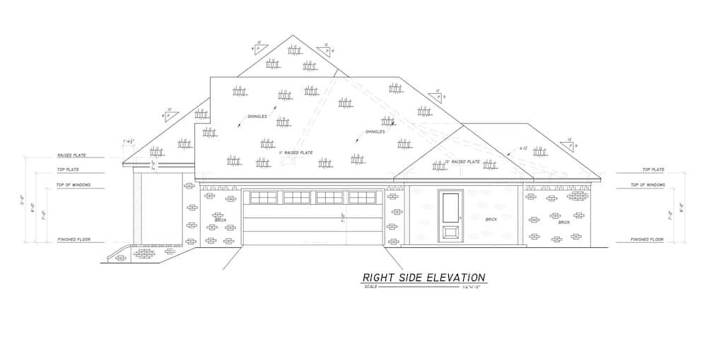 Home Plan Right Elevation of this 4-Bedroom,2694 Sq Ft Plan -140-1114