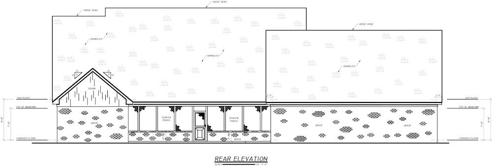 Home Plan Rear Elevation of this 3-Bedroom,2395 Sq Ft Plan -140-1115