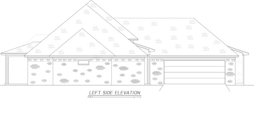 Home Plan Left Elevation of this 3-Bedroom,1974 Sq Ft Plan -140-1116
