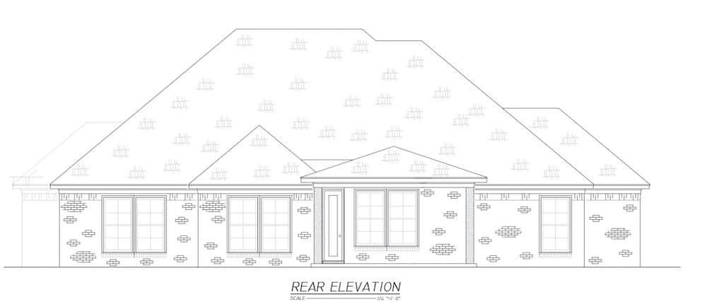 Home Plan Rear Elevation of this 3-Bedroom,1974 Sq Ft Plan -140-1116