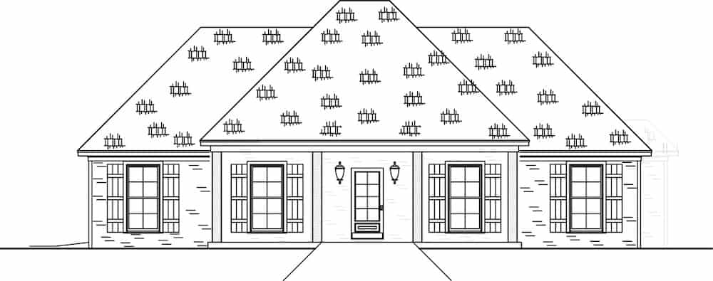 Home Plan Front Elevation of this 3-Bedroom,1422 Sq Ft Plan -140-1117