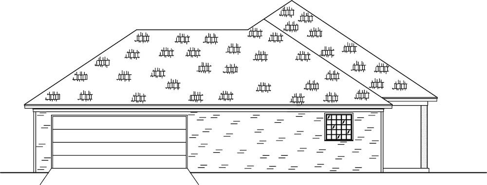Home Plan Left Elevation of this 3-Bedroom,1422 Sq Ft Plan -140-1117