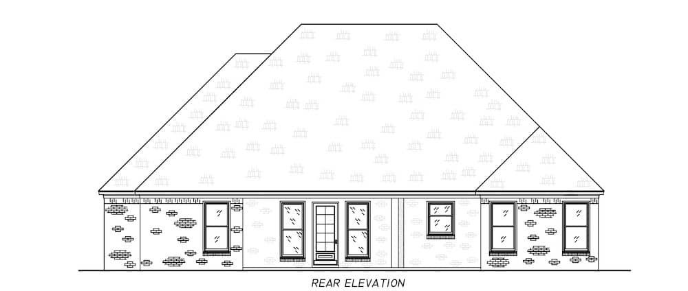Home Plan Rear Elevation of this 4-Bedroom,2323 Sq Ft Plan -140-1119
