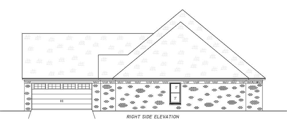 Home Plan Right Elevation of this 4-Bedroom,2323 Sq Ft Plan -140-1119