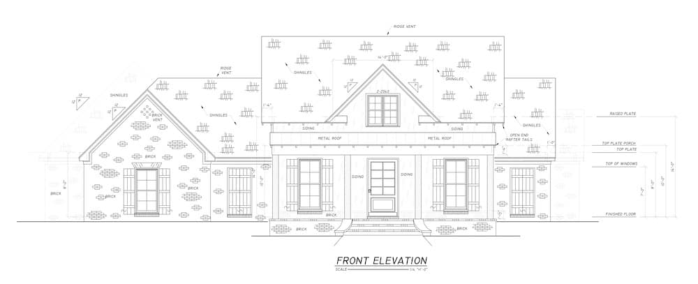 Home Plan Front Elevation of this 4-Bedroom,2292 Sq Ft Plan -140-1120