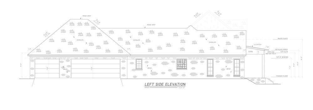 Home Plan Left Elevation of this 4-Bedroom,2292 Sq Ft Plan -140-1120