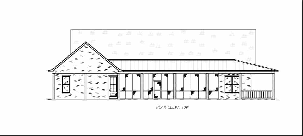 Home Plan Rear Elevation of this 3-Bedroom,2621 Sq Ft Plan -140-1121
