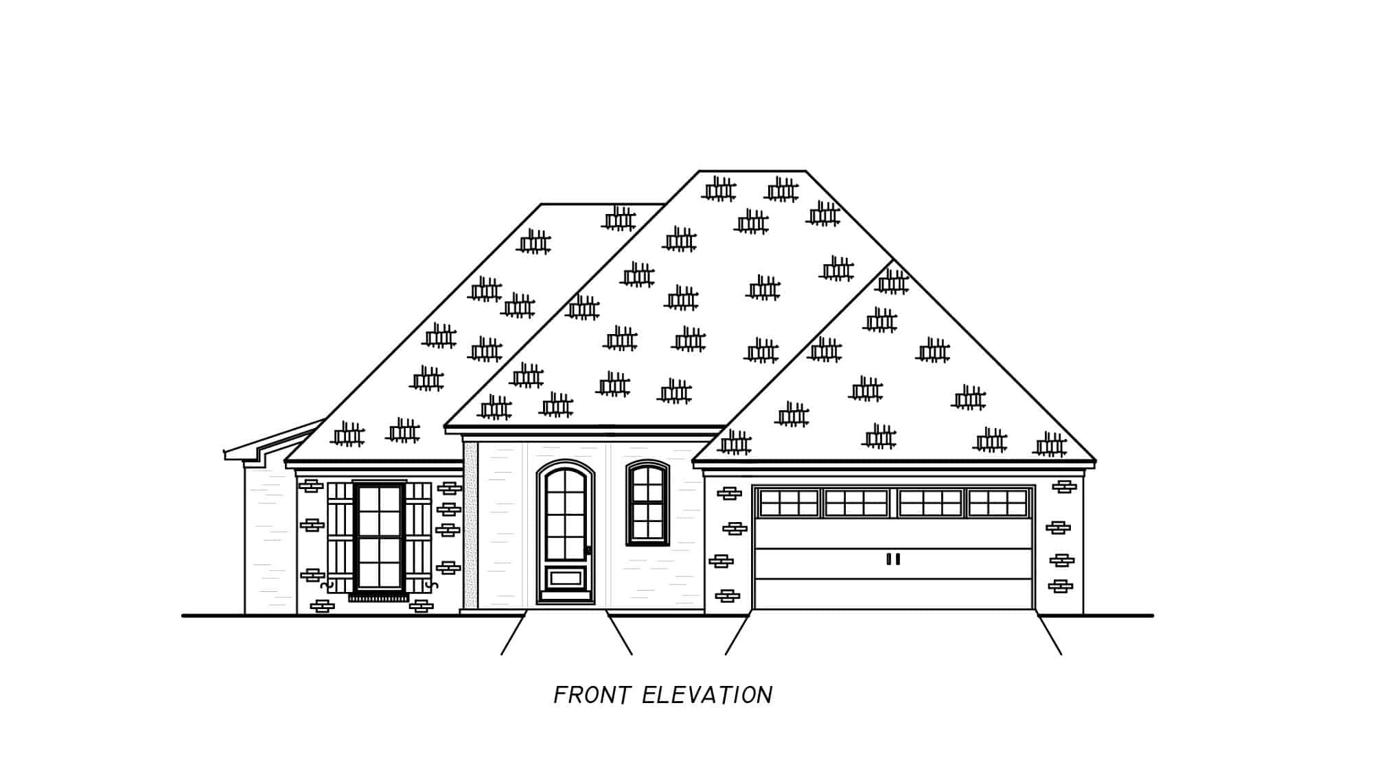 Home Plan Front Elevation of this 4-Bedroom,1632 Sq Ft Plan -140-1122