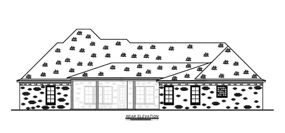 Home Plan Rear Elevation of this 4-Bedroom,2648 Sq Ft Plan -140-1123