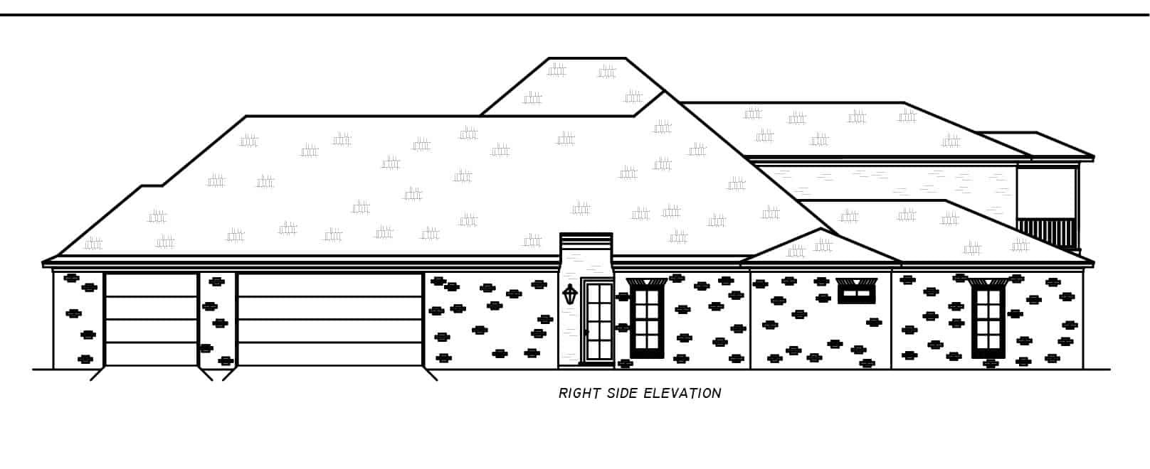 Home Plan Right Elevation of this 3-Bedroom,3329 Sq Ft Plan -140-1124