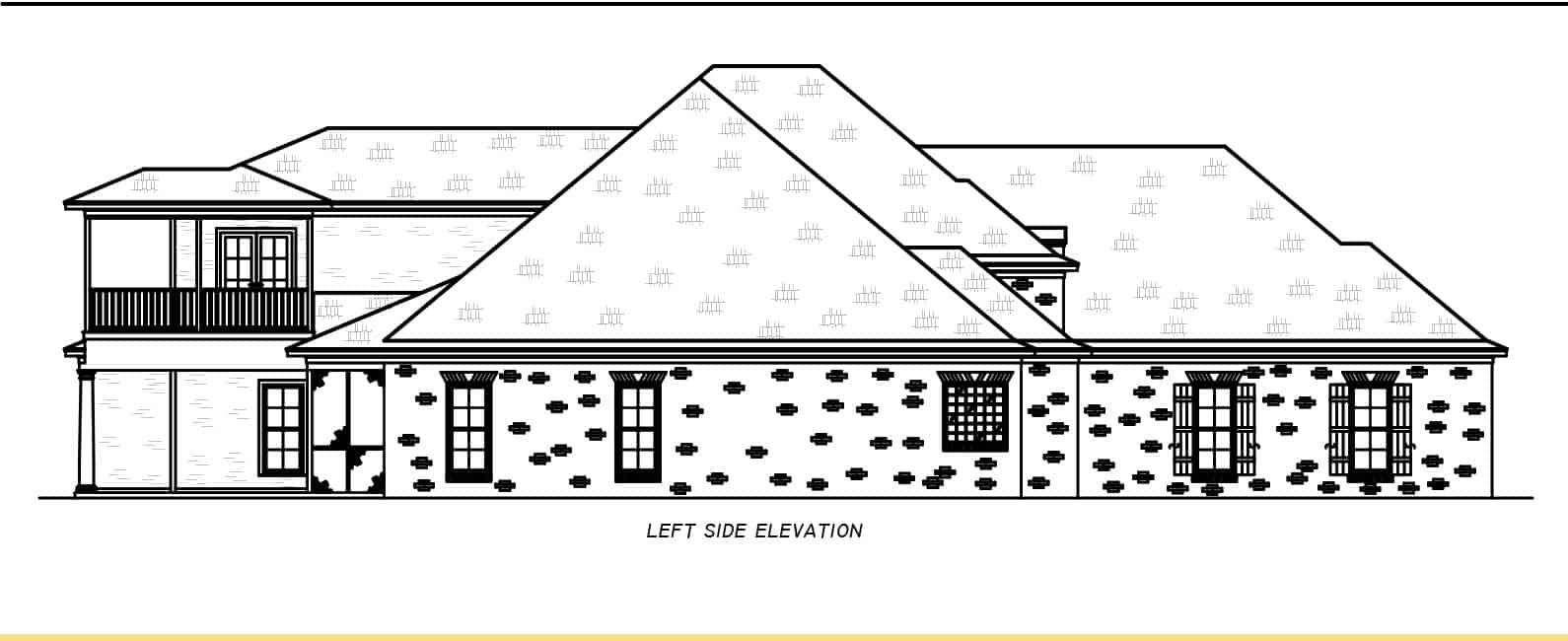 Home Plan Left Elevation of this 3-Bedroom,3329 Sq Ft Plan -140-1124