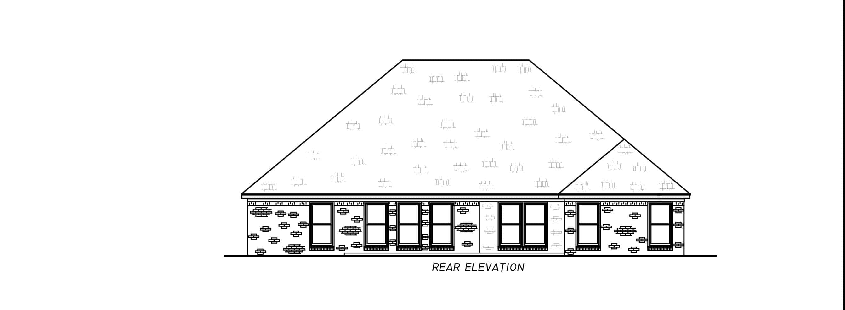 Home Plan Rear Elevation of this 3-Bedroom,2303 Sq Ft Plan -140-1128
