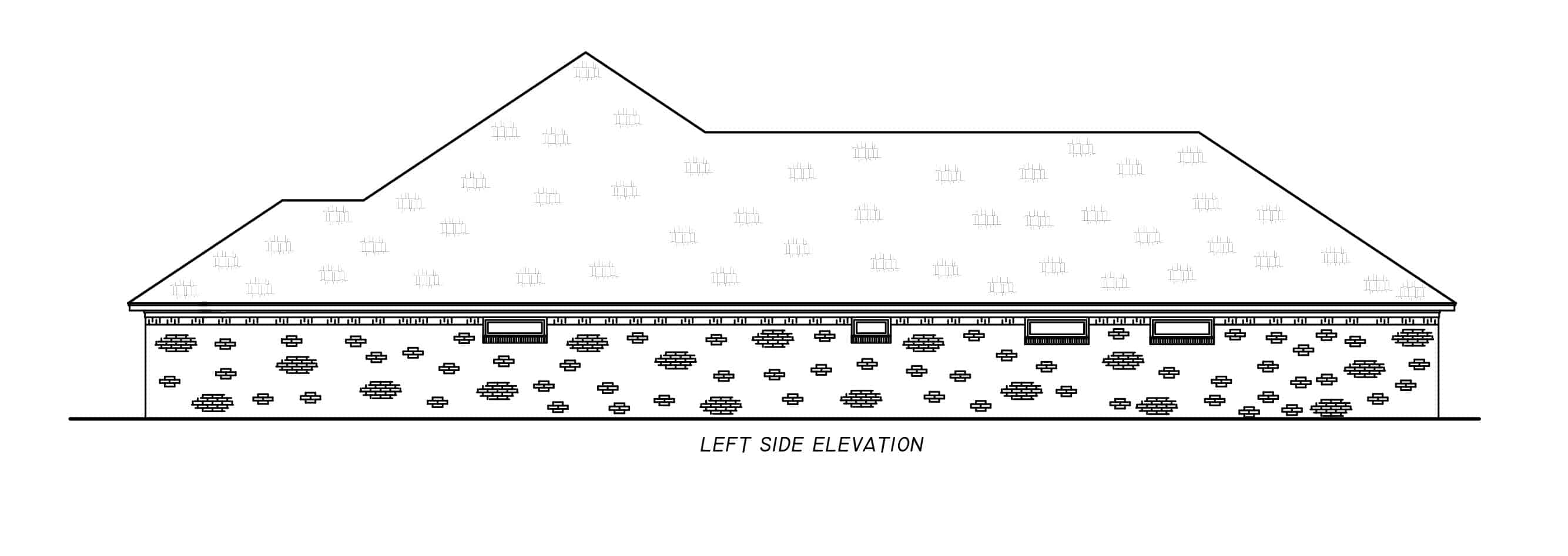 Home Plan Left Elevation of this 3-Bedroom,2303 Sq Ft Plan -140-1128