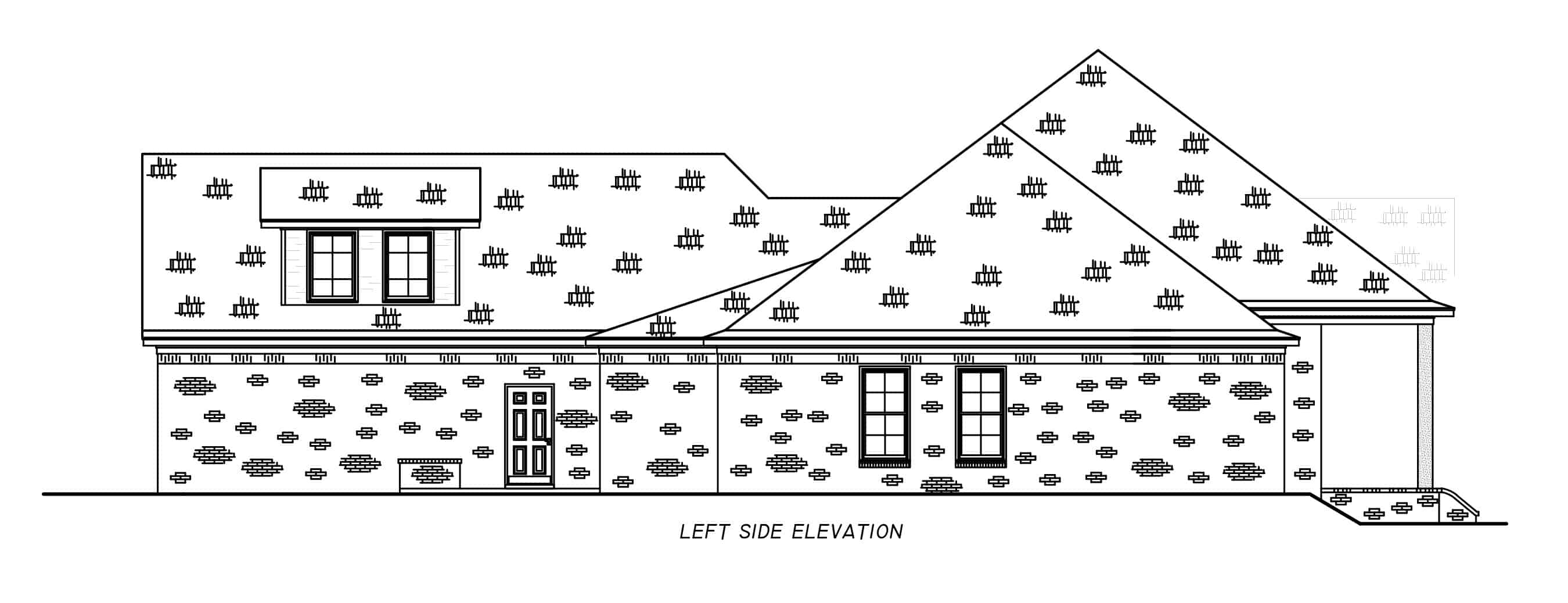 Home Plan Left Elevation of this 4-Bedroom,2960 Sq Ft Plan -140-1130
