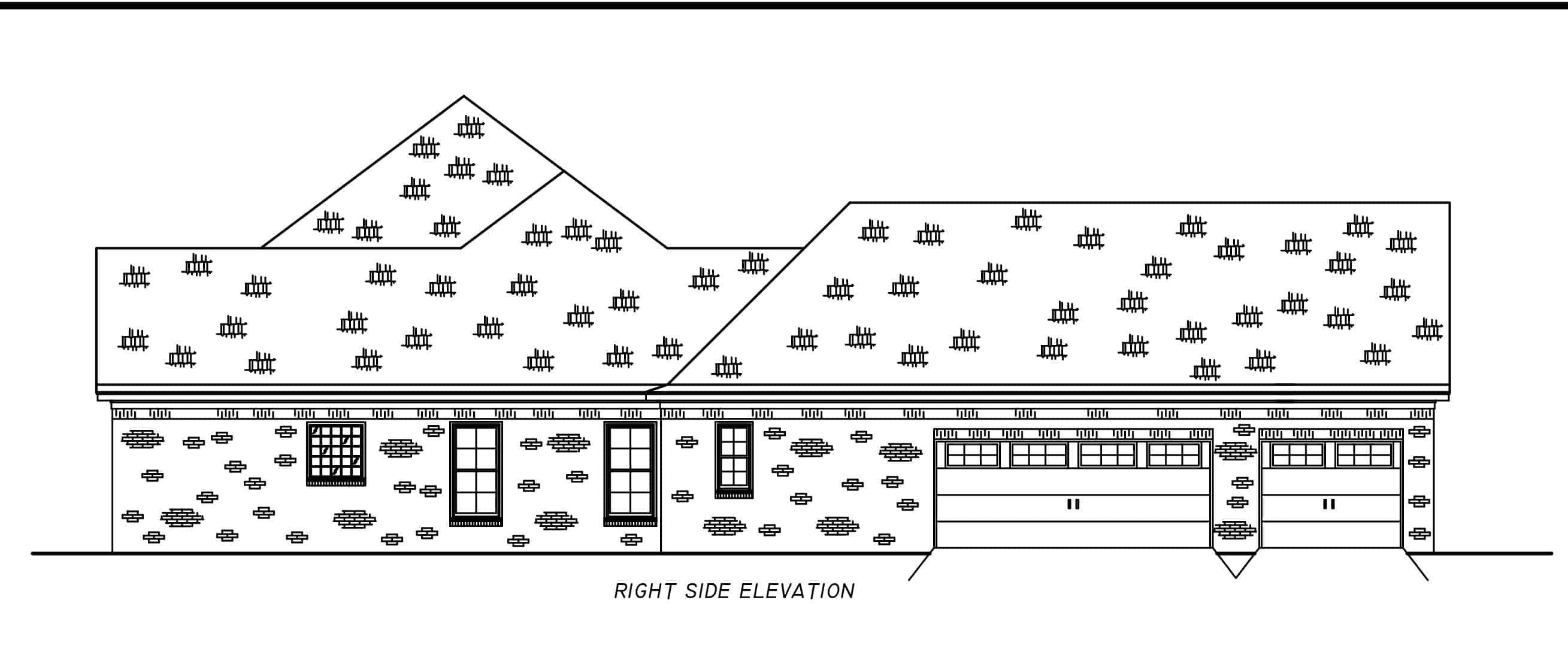 Home Plan Right Elevation of this 4-Bedroom,2960 Sq Ft Plan -140-1130