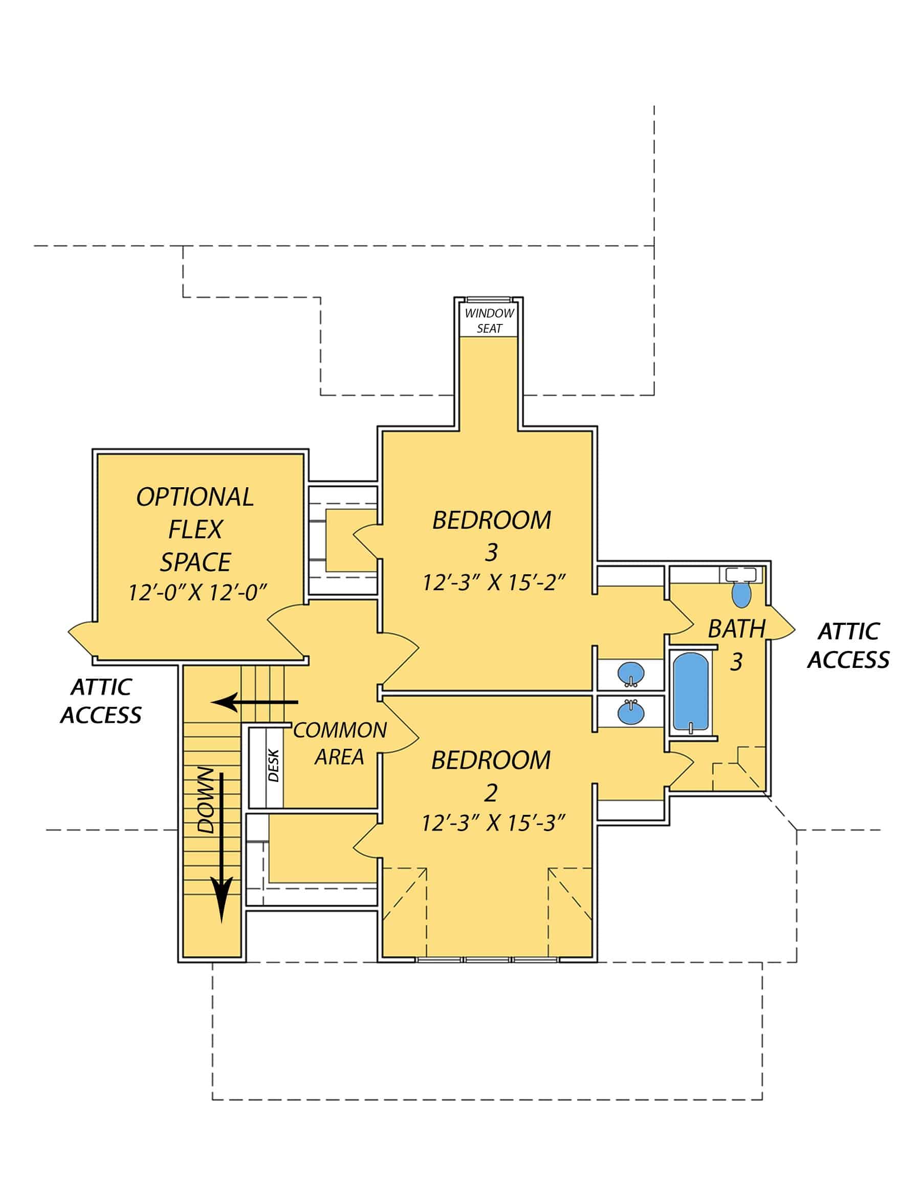 Upper Level of Traditional Plan #140-1131