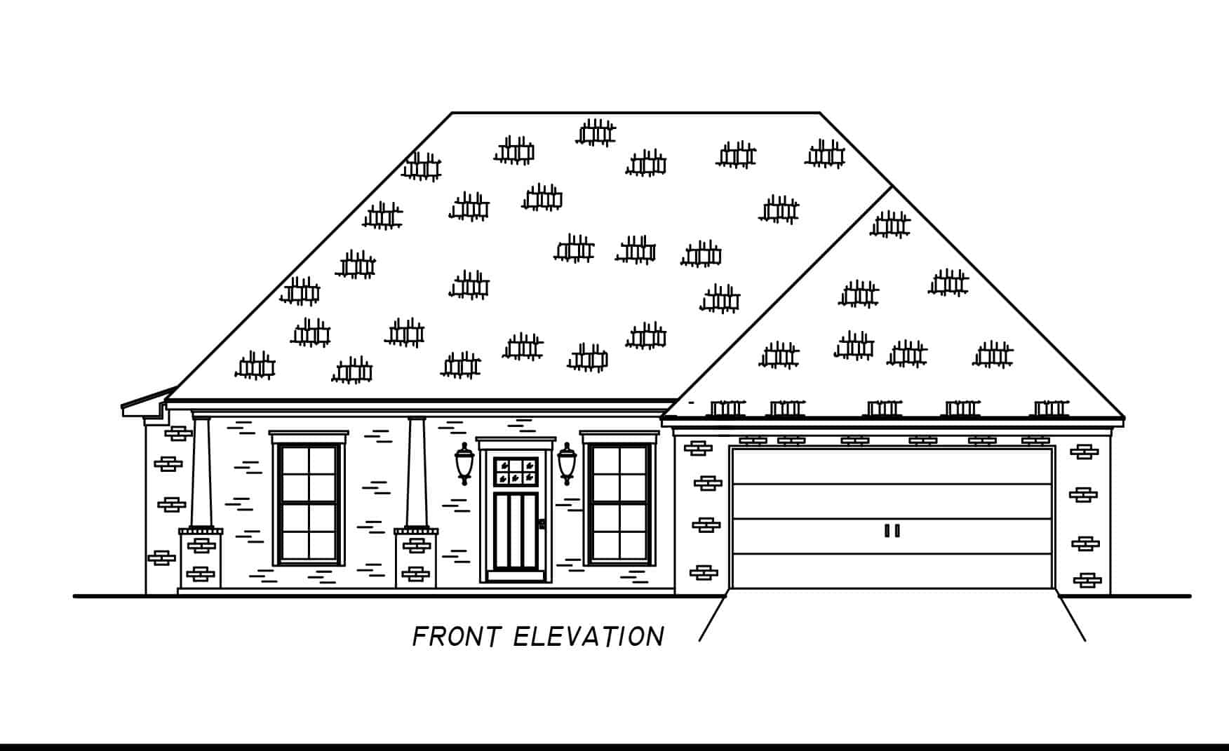 Home Plan Front Elevation of this 4-Bedroom,1640 Sq Ft Plan -140-1133