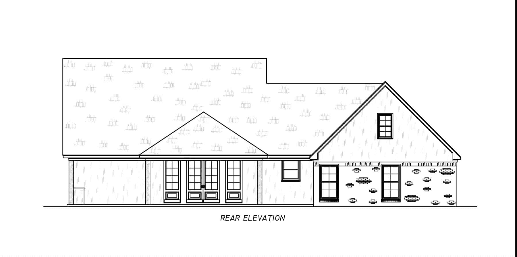 Home Plan Rear Elevation of this 3-Bedroom,2166 Sq Ft Plan -140-1134